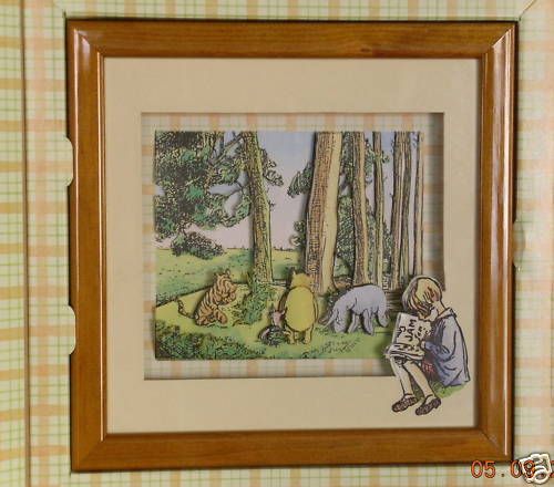 Winnie The Pooh 3D Decoupage Picture Wood Frame NEW  
