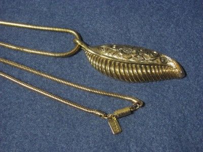 Vintage 1920 Costume Jewelry Gold Leaf Slide Necklace  