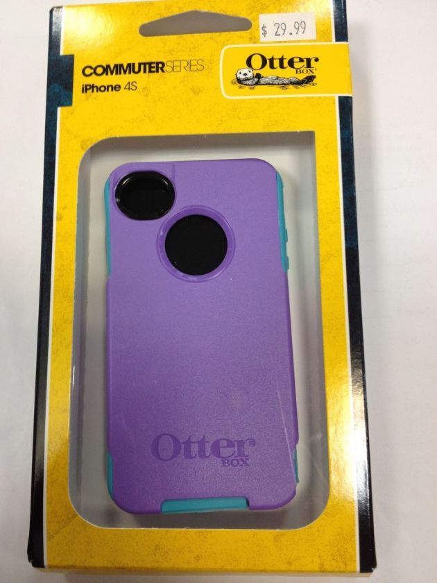 APPLE IPHONE 4S OTTERBOX NEW RELEASE COMMUTER SERIES CASE PURPLE/TEAL 