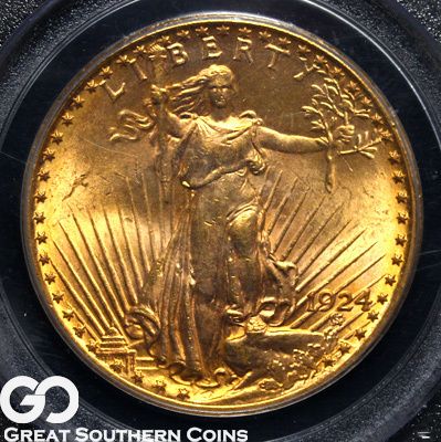   20 GOLD St Gaudens Double Eagle PCGS MS 63 ** TERRIFIC COIN  