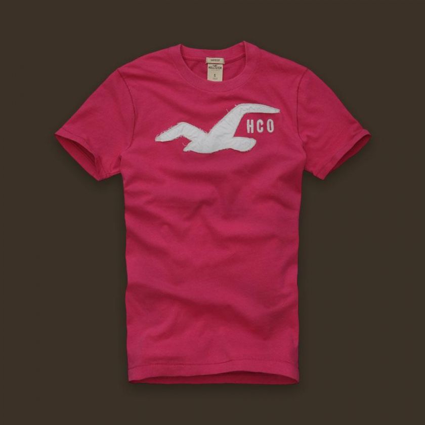  by Abercrombie Men Huntington Beach Graphic Tee T Shirt Pink XL  