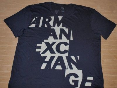Armani Exchange Shadow T Shirt Night Blue NWT  