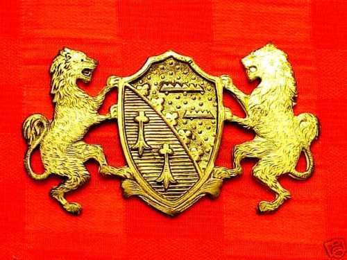 EMBELLISHMENTS COAT OF ARMS FAMILY CRESTS LIONS 2 PC  