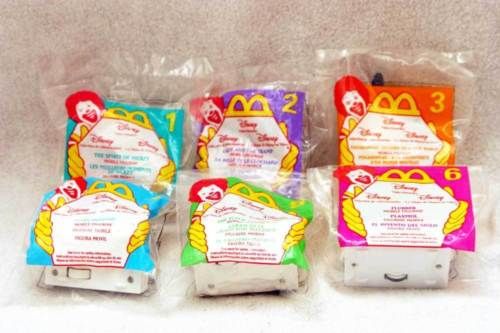 1998 Disney Video Favorites McDonalds Happy Meal Toys Set of 6 Free 