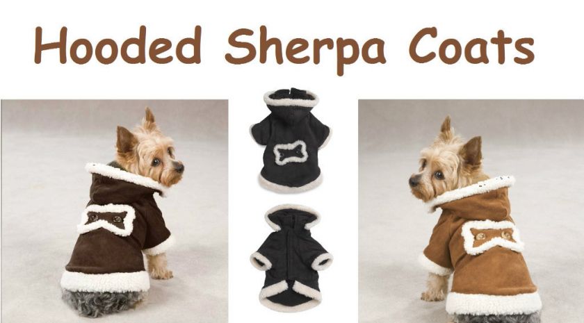 HOODED SHERPA JACKETS for DOGS   Dog Coats   Very High Quality & Warm 