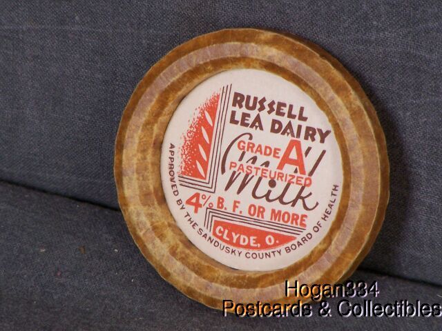 Vintage Russell Lea Dairy Clyde Ohio Milk Bottle Cap  