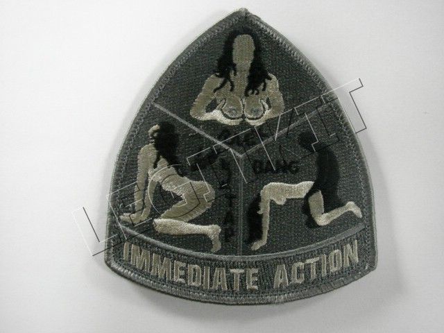 IMMEDIATE ACTION RACK TAP BANG MORALE PATCH ACU ARMY  