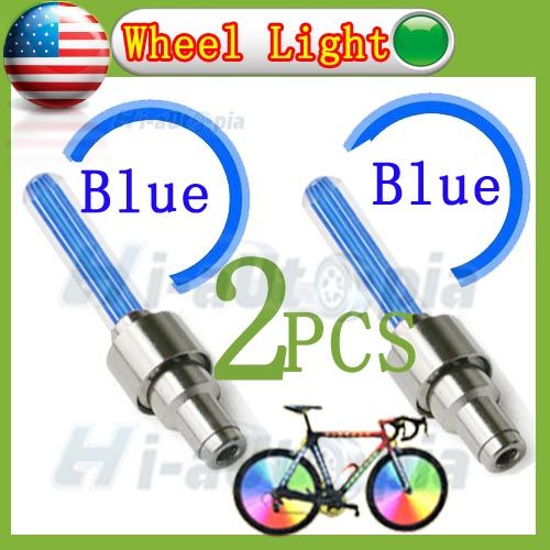 New Car Bike Motorcycle Alarm Tyre Tire Wheel Led Light Lamp Blue 