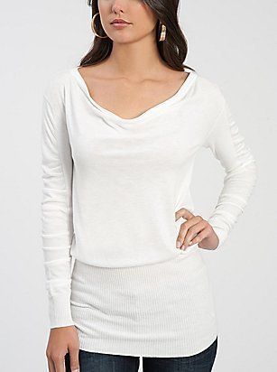 NWT GUESS REBECCA KNIT COWL SLOUCHY TOP SWEATER S/5,M/7  