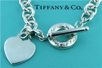 TIFFANY & CO. AUTHENTIC STERLING SILVER HEART TAG TOGGLE NECKLACE 