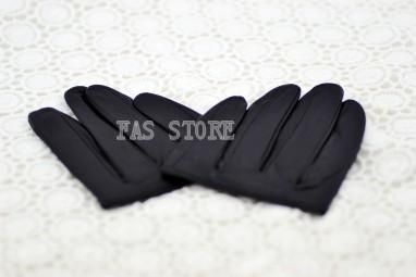 Mini four fingers real goat leather half gloves*red  
