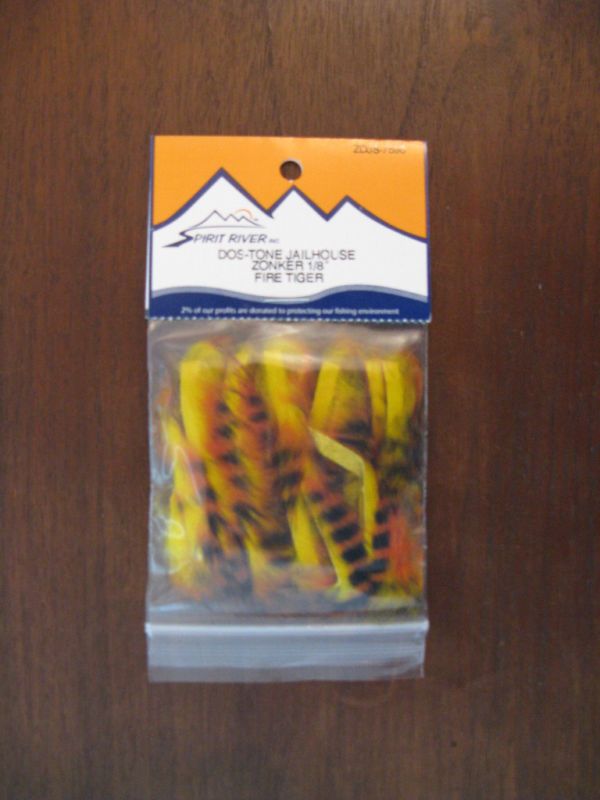 Fly Tying DosTone Jailhouse Zonker Strips Fire Tiger  