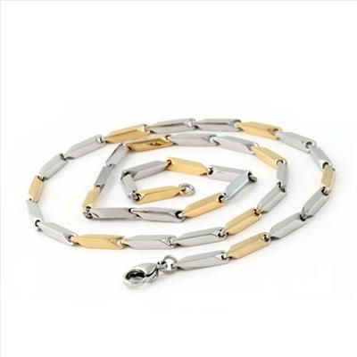 Mens Gold Silver Stainless Steel Links Chain Necklace  