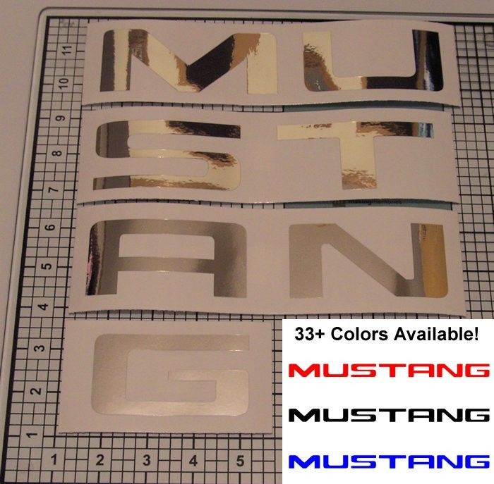 99 04 Mustang Rear Bumper Chrome Inlay Decal, 33+ Colors  