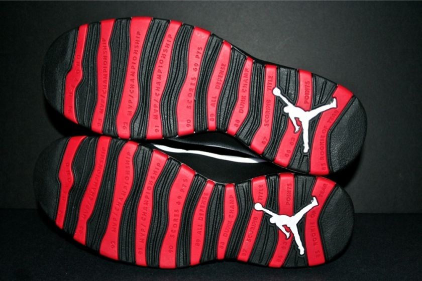 Nike Air Jordan Retro X 10 Sz 9.5 Chicago Bulls White Varsity Red 