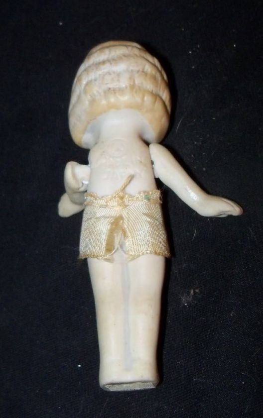 Vtg 1940s Small Shirley Temple Kewpie Bisque China Porcelain doll Made 