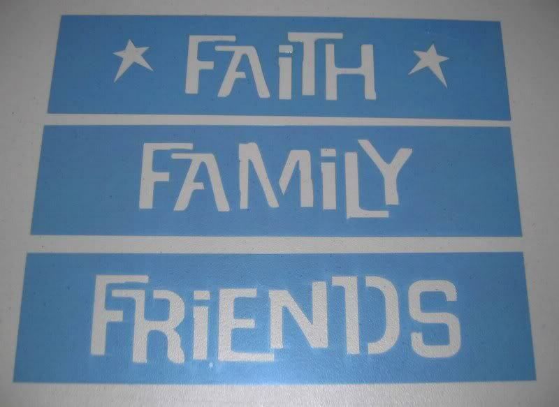 Stencil Faith Family Friends Primitive Country Blocks  